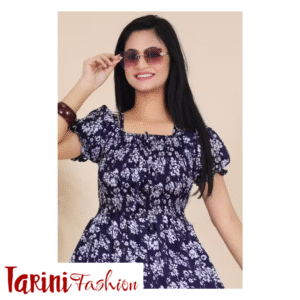 Women Fancy Floral Printed Cotton Blend Long Frock | Stylish Western Wear Dress for Girls & Women | Tarini Fashion