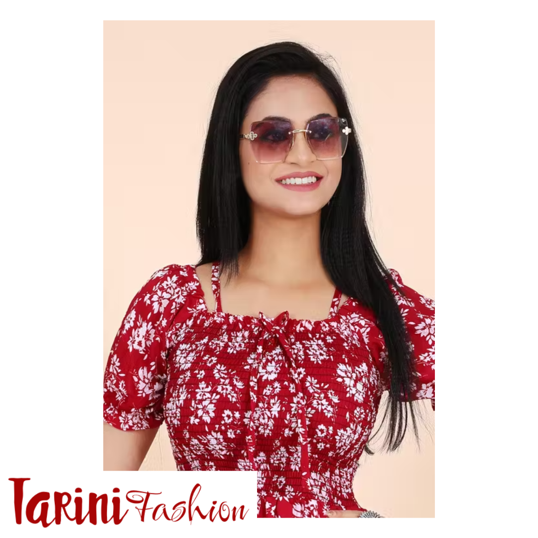 Women Fancy Floral Printed Cotton Blend Long Frock | Stylish Western Wear Dress for Girls & Women | Tarini Fashion